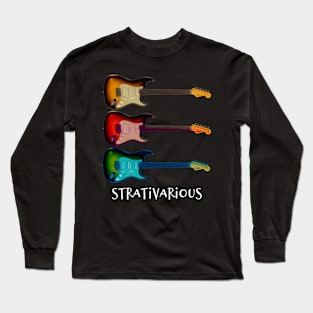 Strativarious - Electric Guitar (on dark) Long Sleeve T-Shirt